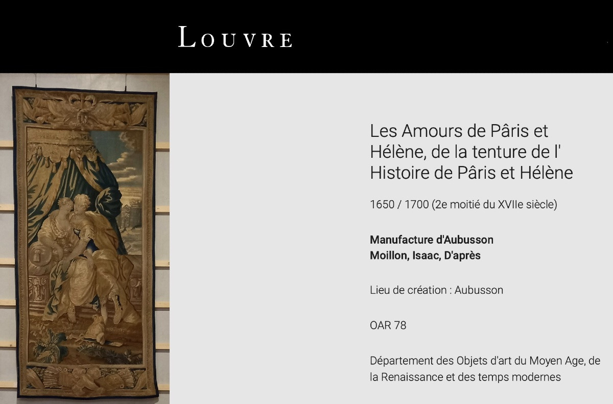 Les Amours De Pâris Et Hélène - Aubusson Tapestry, 17th Century After Isaac Moillon 17th Century-photo-3