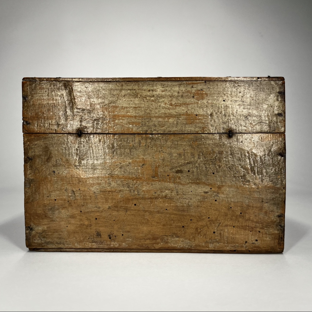 Small Norman Ochre Painted Wooden Wedding Trunk Folk Art 19th Century Painted Trunk 19th Century-photo-4