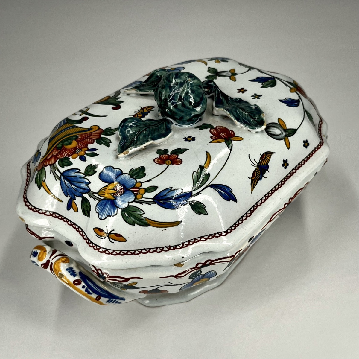 Rouen Earthenware Vegetable Dish With Handles 18th Century Cornucopia 18th Century
