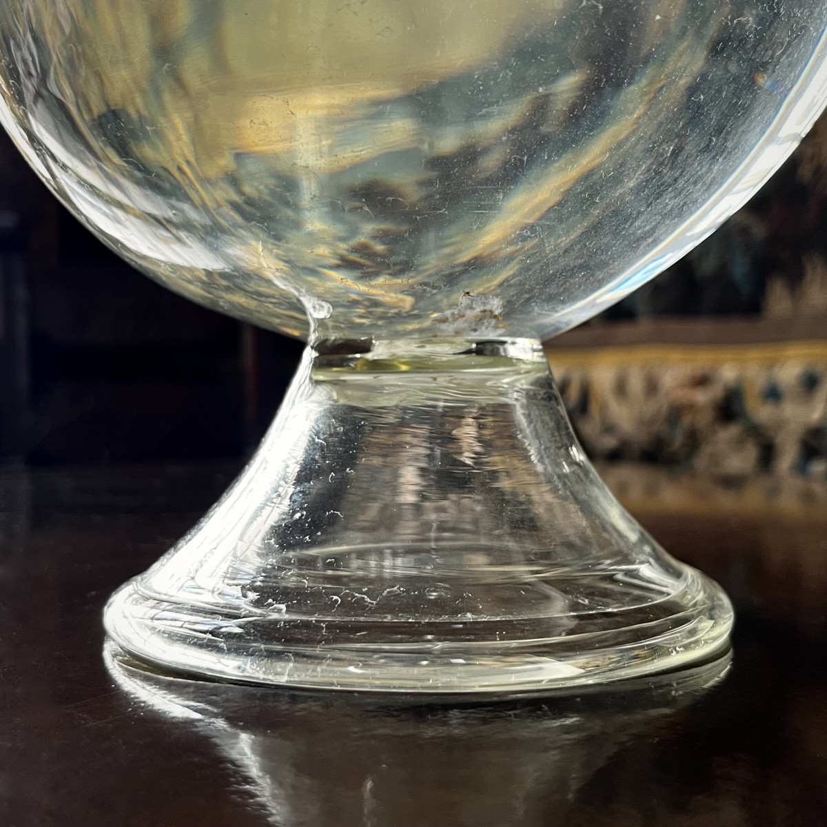 Blown Glass Lacemaker's Magnifying Glass 18th Century Water Lamp 18th Century Folk Art-photo-2