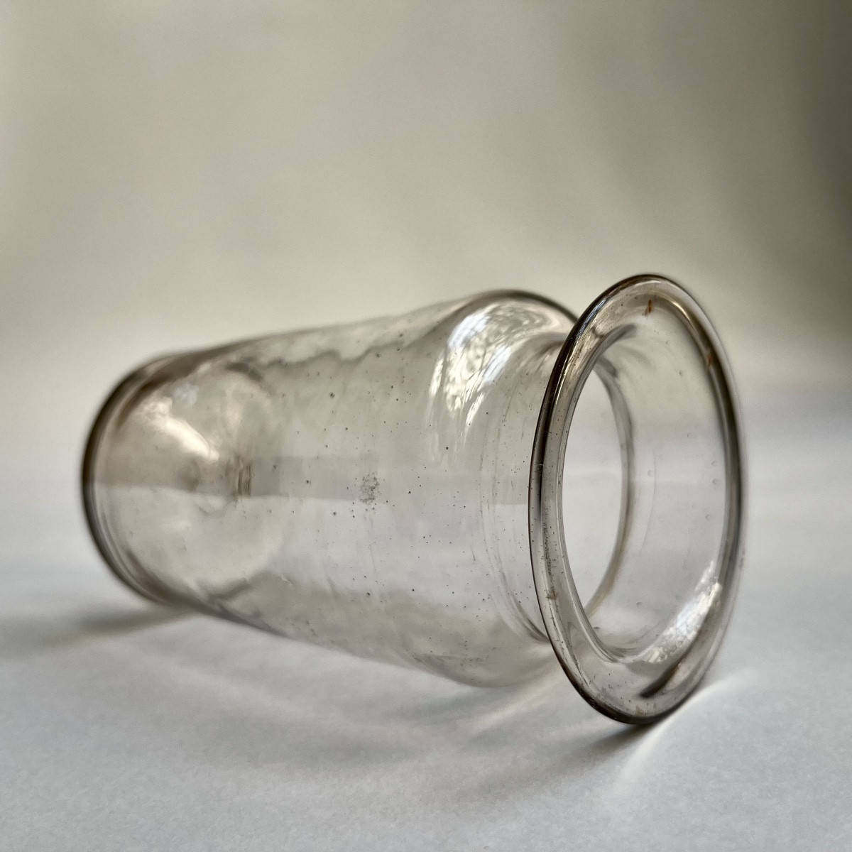 Petit bocal en verre soufflé XVIIIe siècle verre de fougère 18e -photo-2
