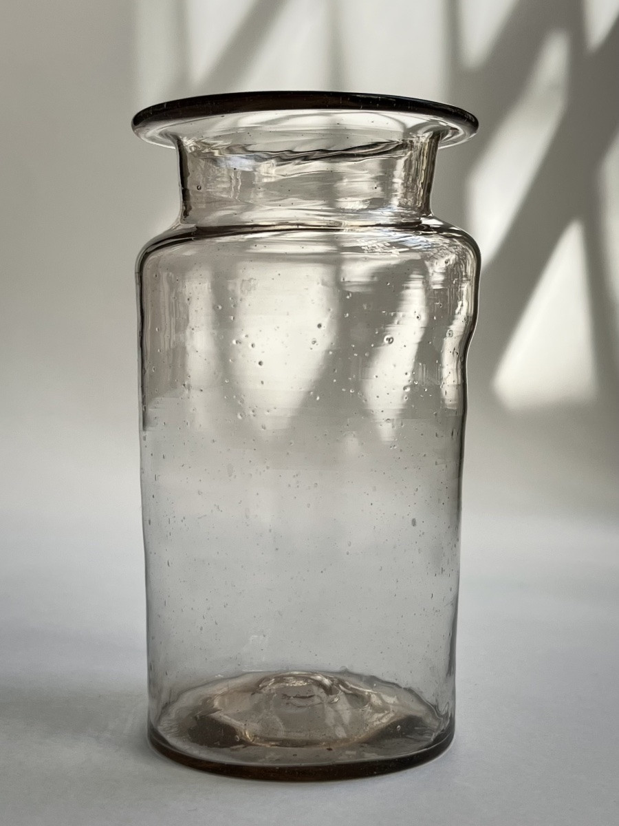 Petit bocal en verre soufflé XVIIIe siècle verre de fougère 18e -photo-4