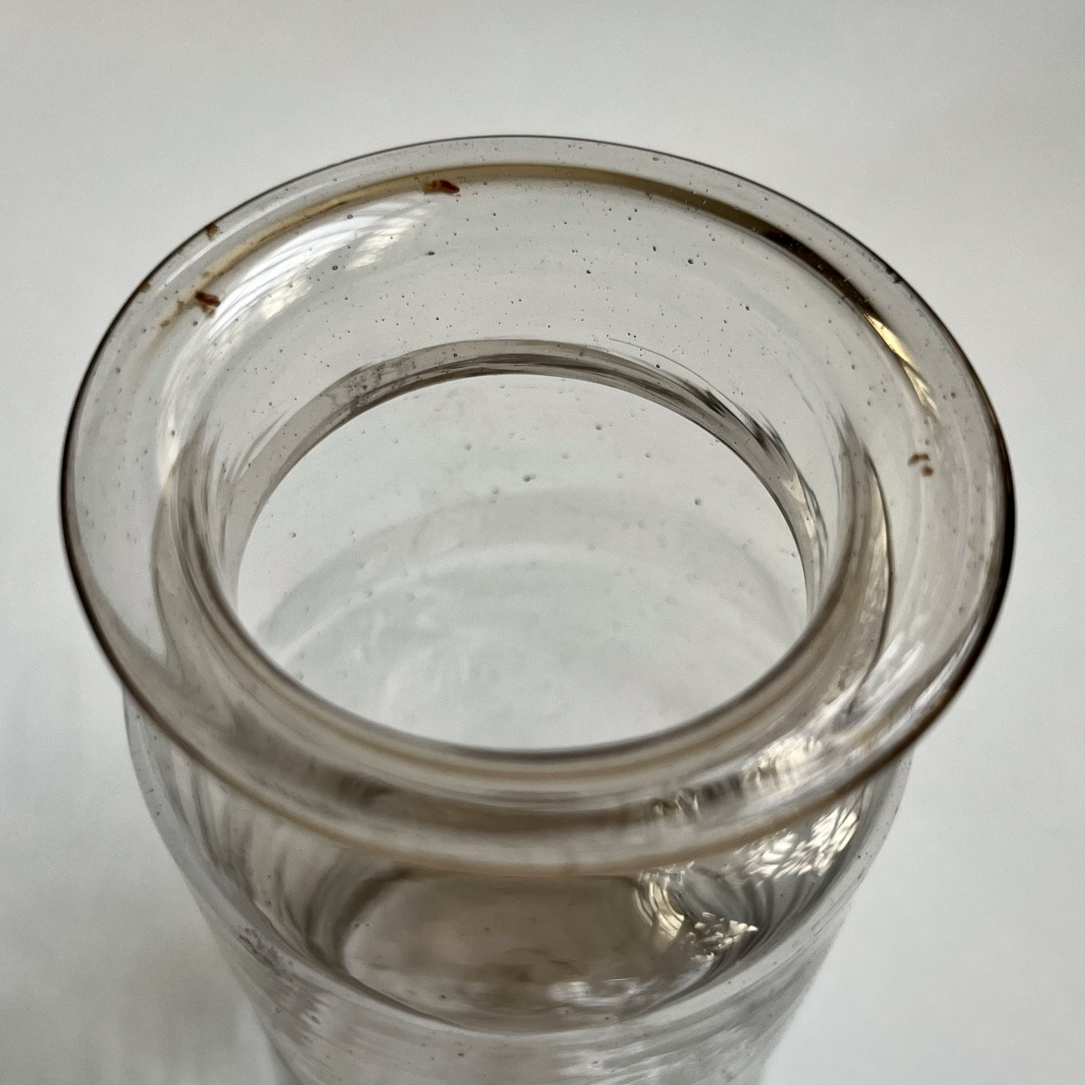Petit bocal en verre soufflé XVIIIe siècle verre de fougère 18e -photo-3