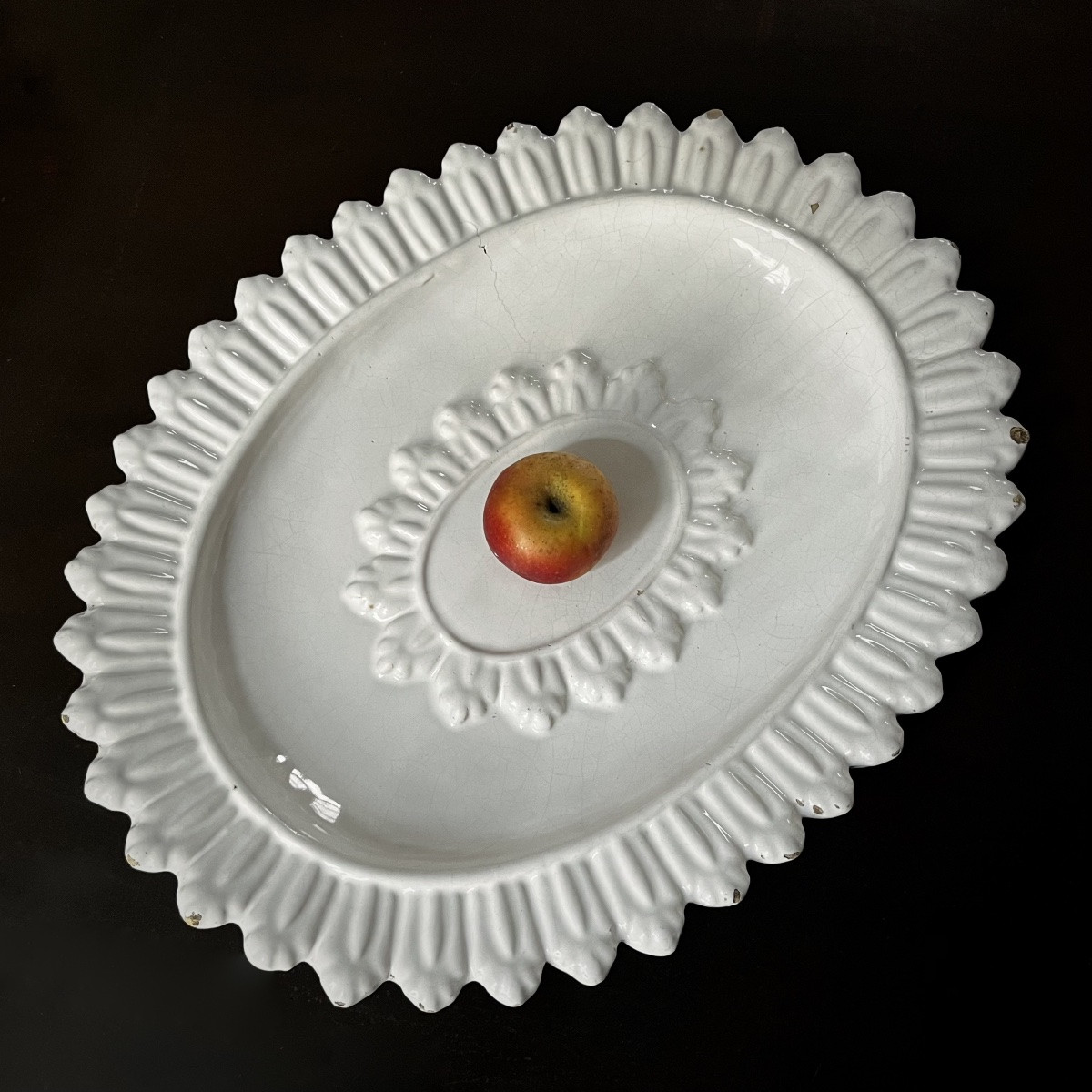 Large 17th Century White Earthenware Dish - Nevers Or Italy - High Period 17th Century-photo-3