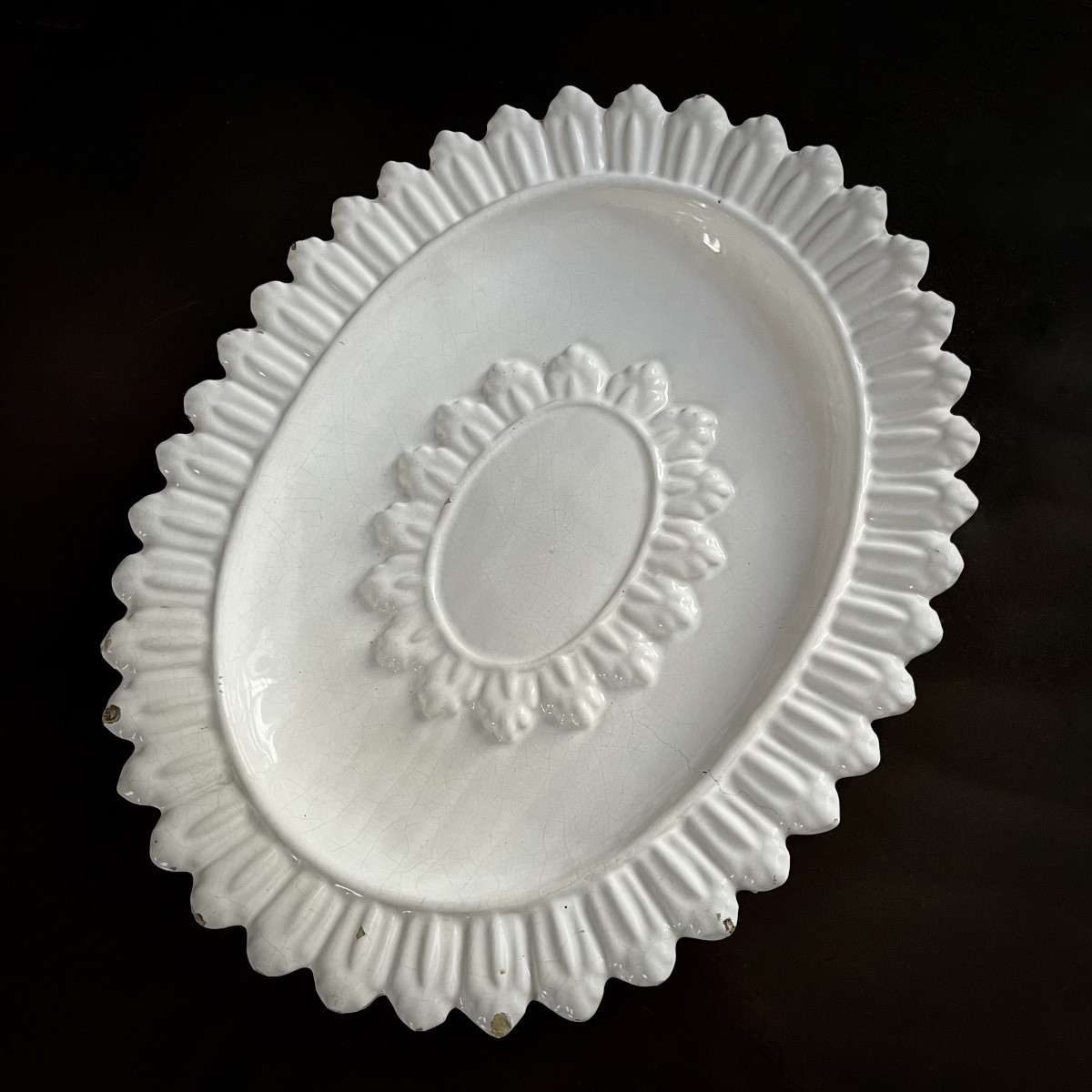 Large 17th Century White Earthenware Dish - Nevers Or Italy - High Period 17th Century-photo-8