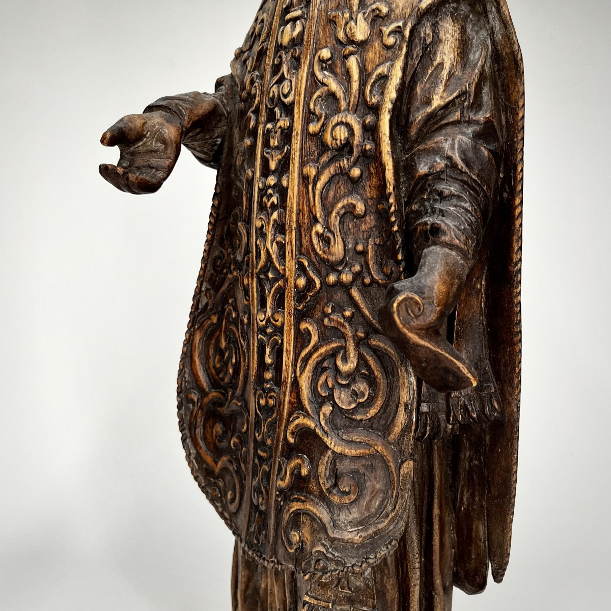 Ecclesiastic (st Philippe Néri ?), Carved Wood Statue, Flanders 18th Century 18th Century-photo-1