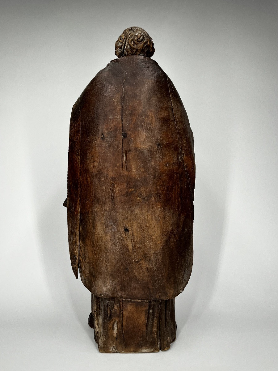 Ecclesiastic (st Philippe Néri ?), Carved Wood Statue, Flanders 18th Century 18th Century-photo-7