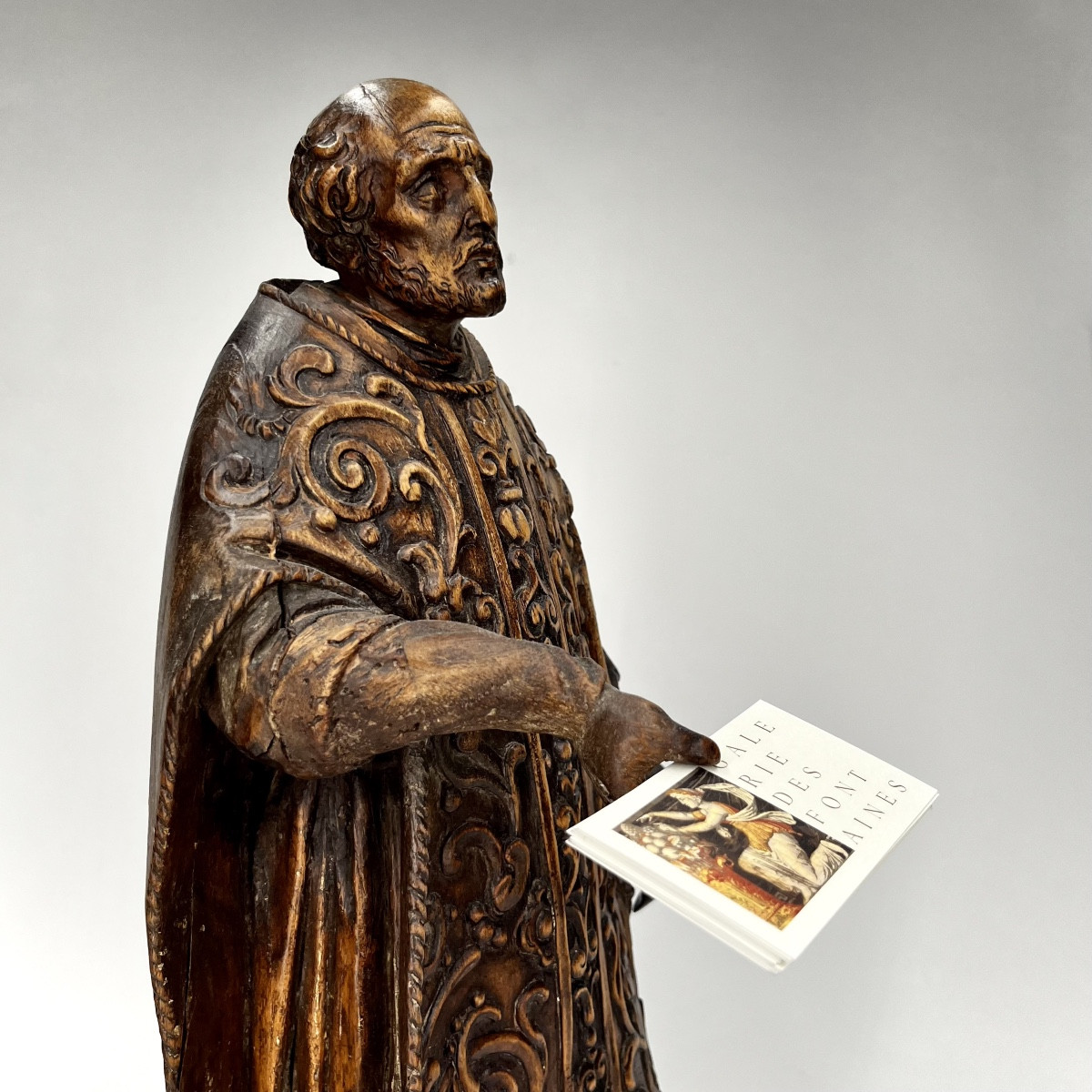 Ecclesiastic (st Philippe Néri ?), Carved Wood Statue, Flanders 18th Century 18th Century