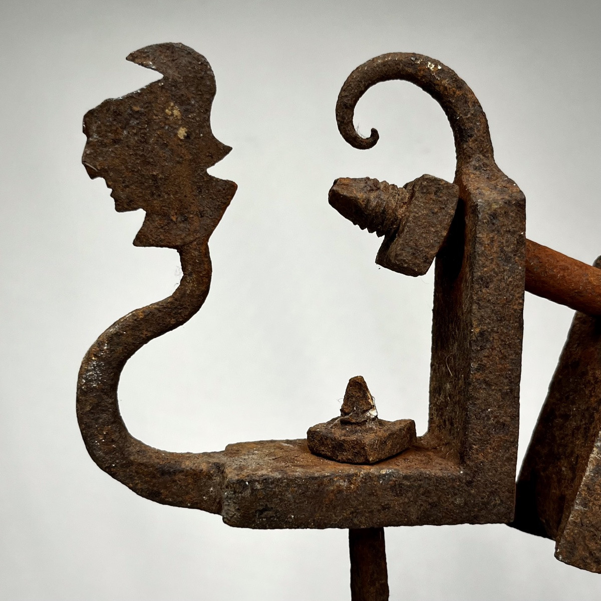Élément de char sicilien en fer forgé, XVIIIe - XIXe siècle - Art populaire Sicile 18e 19e-photo-4