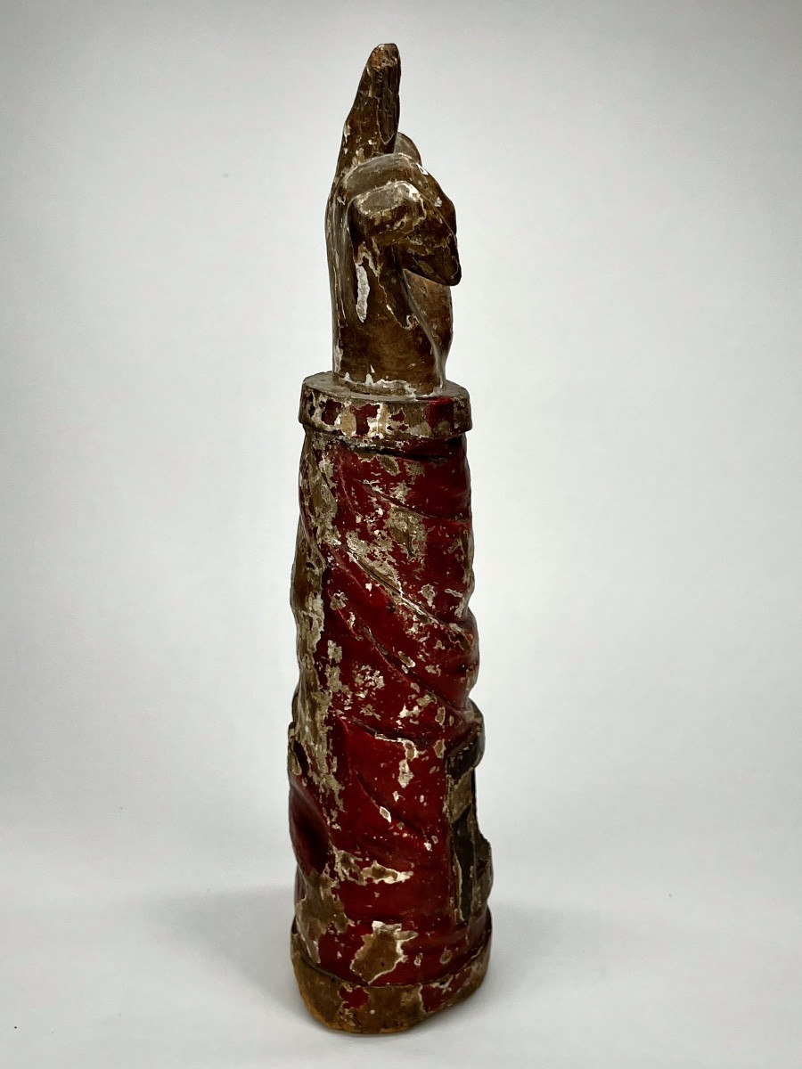 Bras reliquaire en bois peint du XVIIe siècle - Haute époque 17e -photo-1
