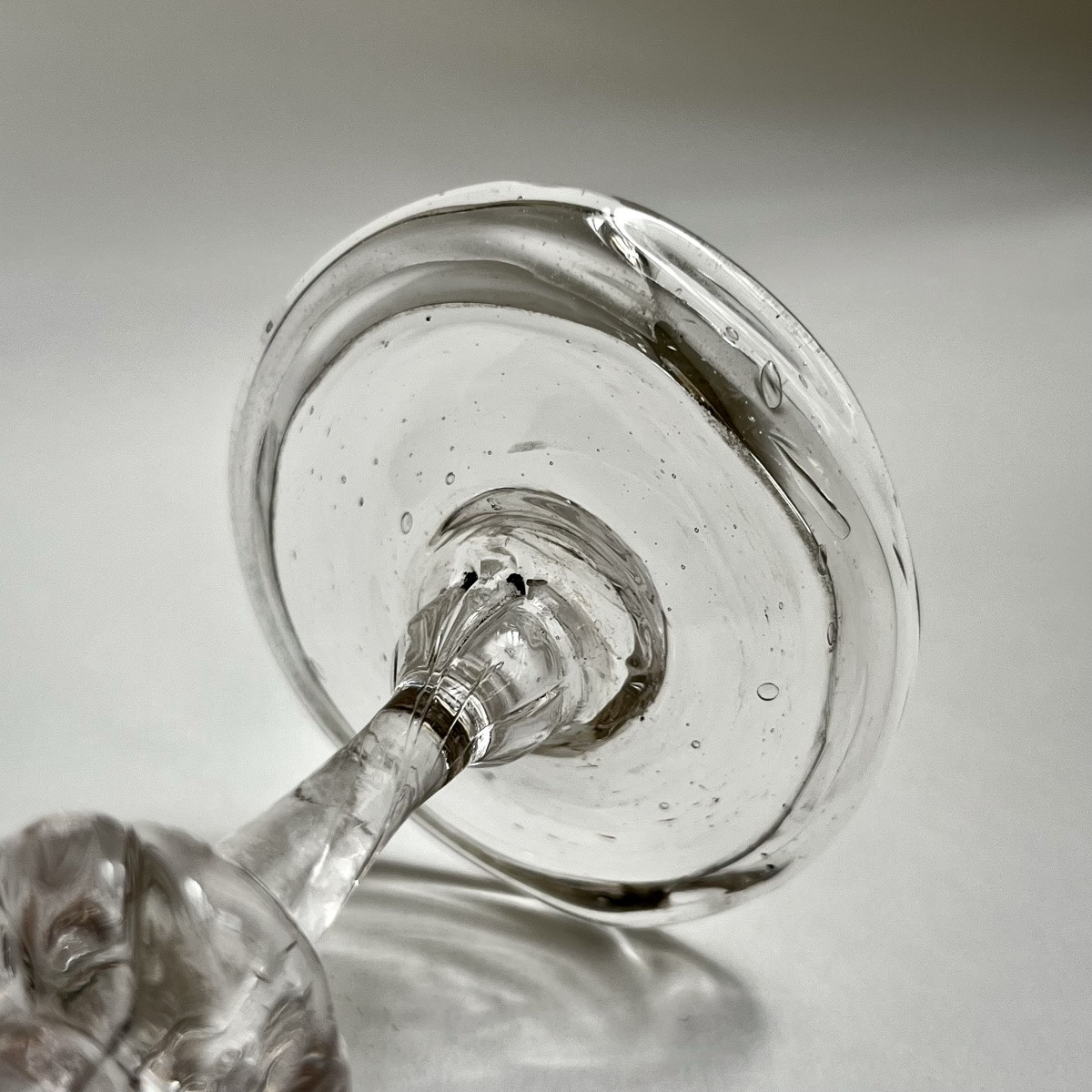 18th Century Liège Stemmed Glass 18th Century Blown Glass-photo-4