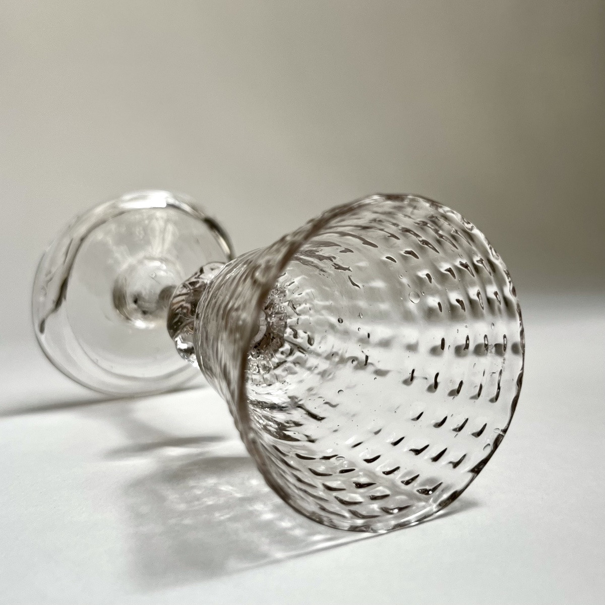 18th Century Liège Stemmed Glass 18th Century Blown Glass-photo-2