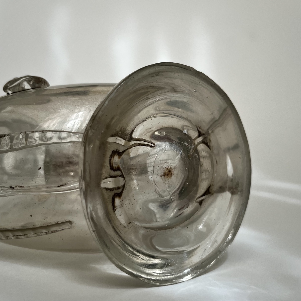 Gourde annulaire en verre soufflé à décor de filets et pastilles, XVIIIe siècle 18e-photo-4