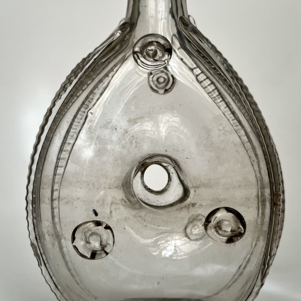 Gourde annulaire en verre soufflé à décor de filets et pastilles, XVIIIe siècle 18e-photo-4
