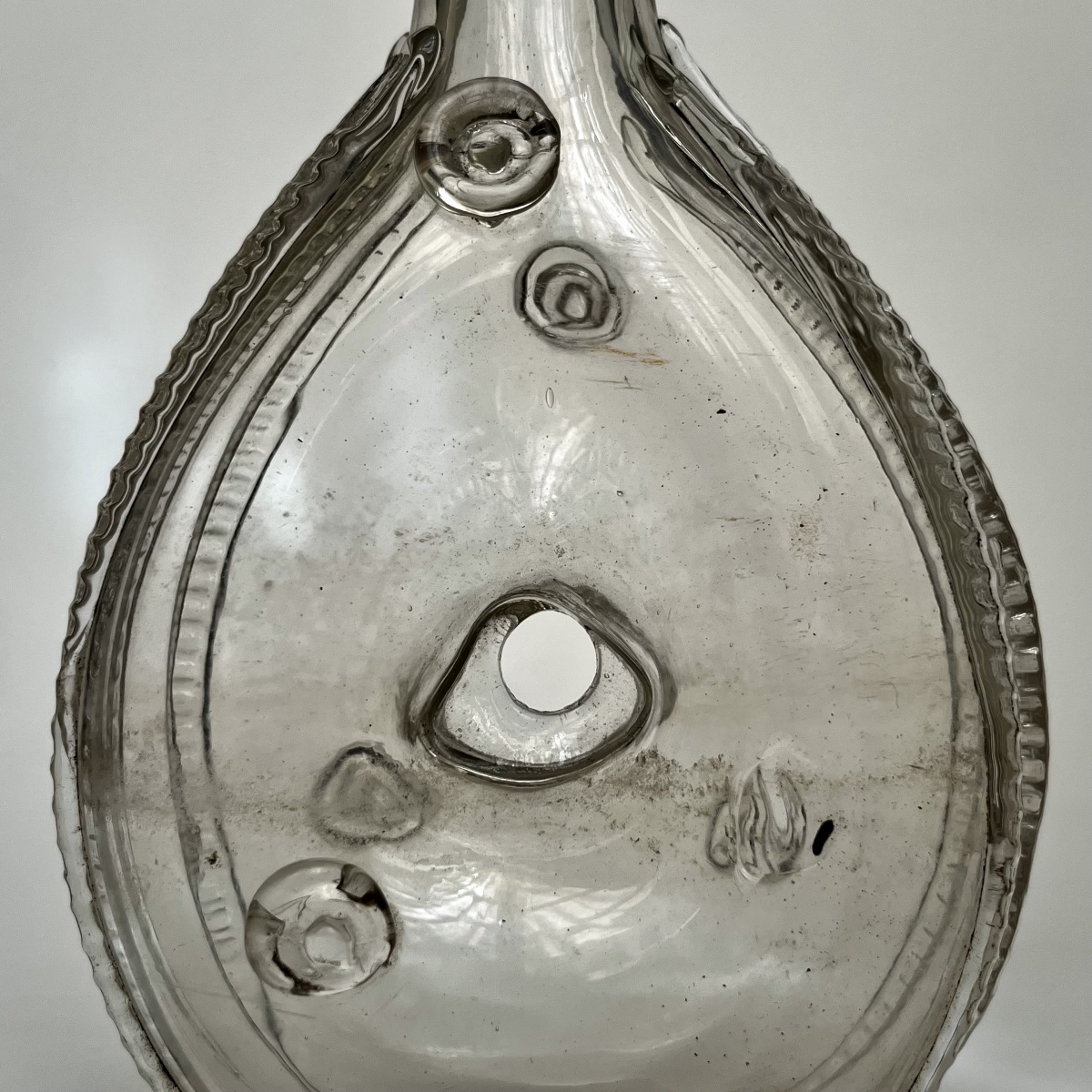 Gourde annulaire en verre soufflé à décor de filets et pastilles, XVIIIe siècle 18e-photo-5