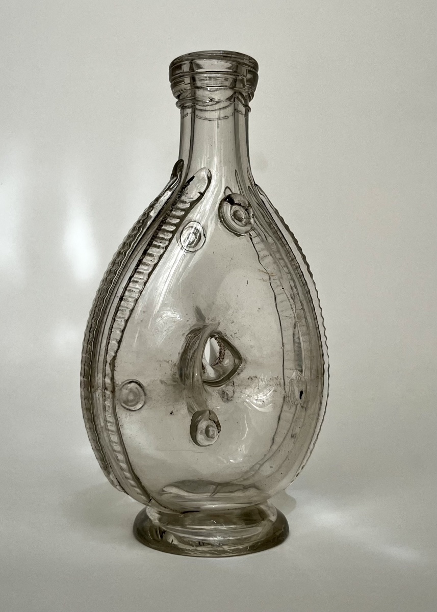 Gourde annulaire en verre soufflé à décor de filets et pastilles, XVIIIe siècle 18e-photo-6