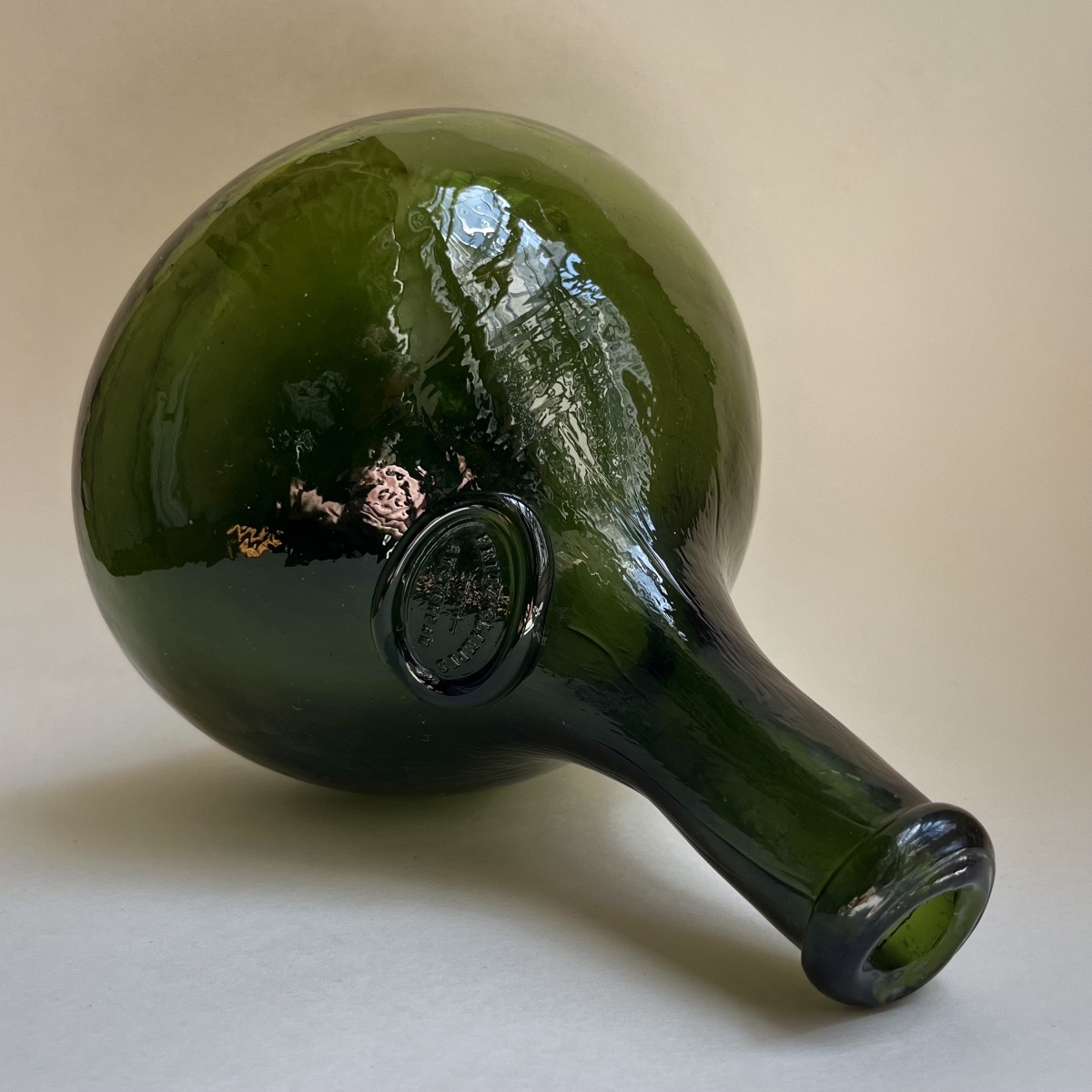Blown-glass Onion Bottle - Fritz Glimpfs, Amsterdam - 19th Century-photo-3
