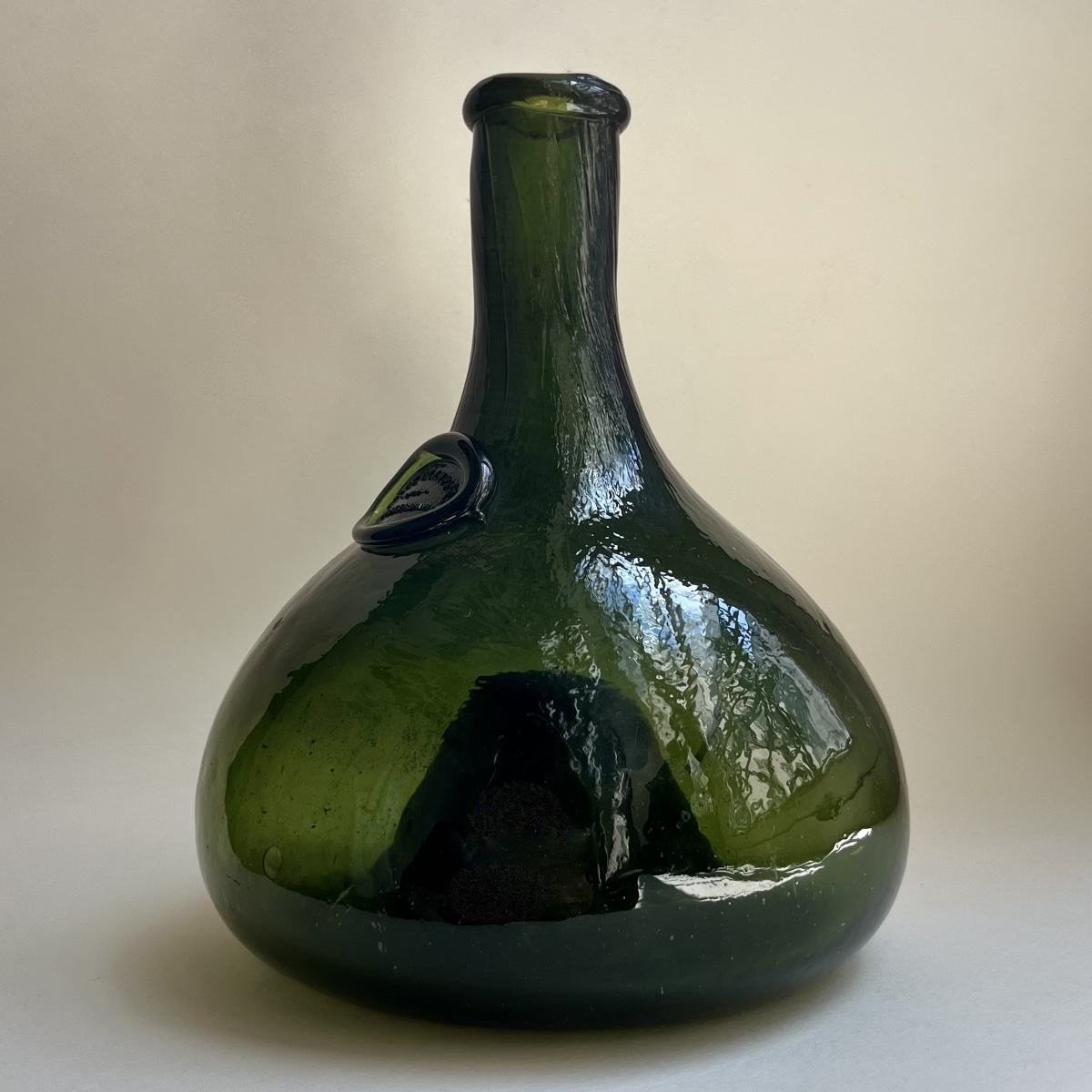 Blown-glass Onion Bottle - Fritz Glimpfs, Amsterdam - 19th Century-photo-2