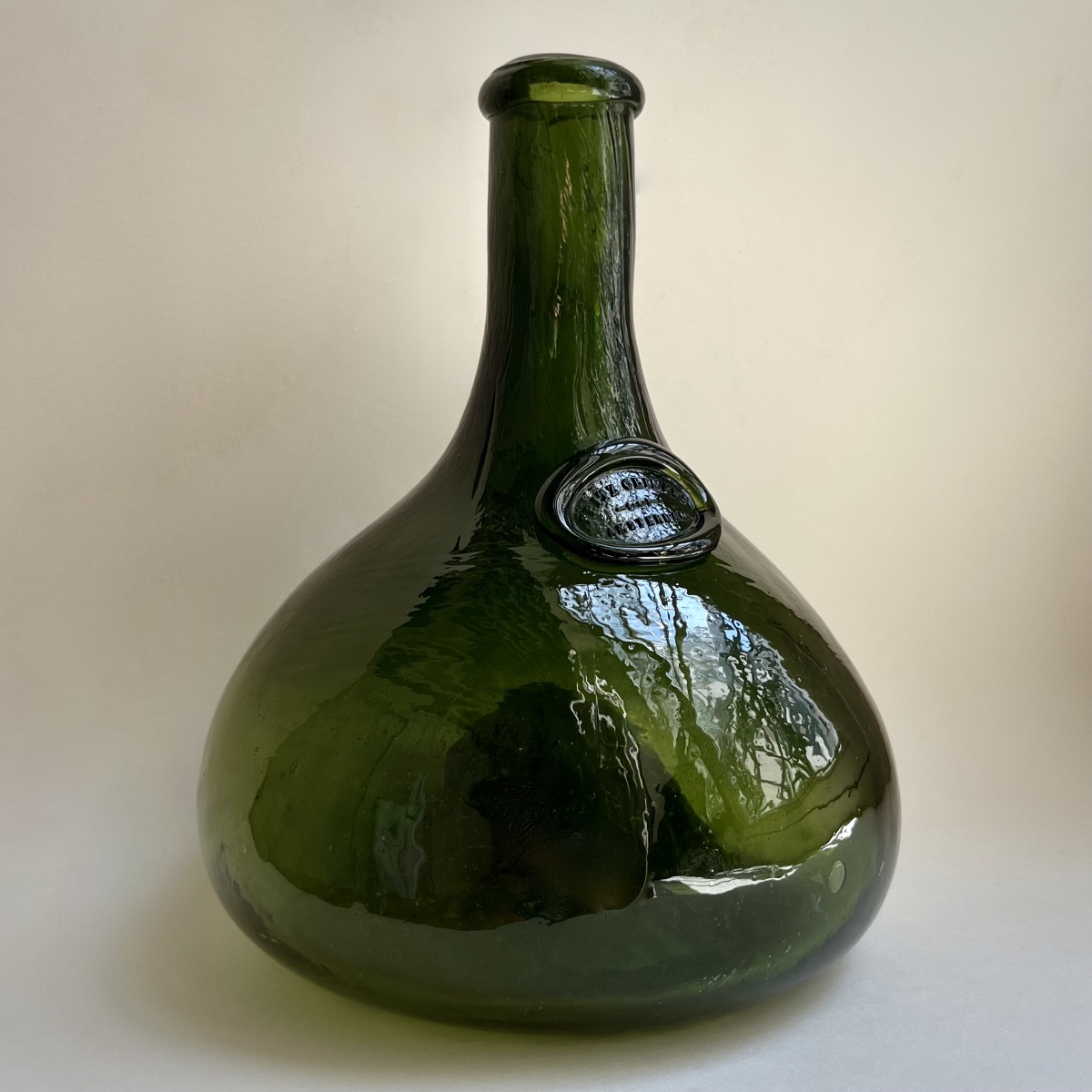 Blown-glass Onion Bottle - Fritz Glimpfs, Amsterdam - 19th Century