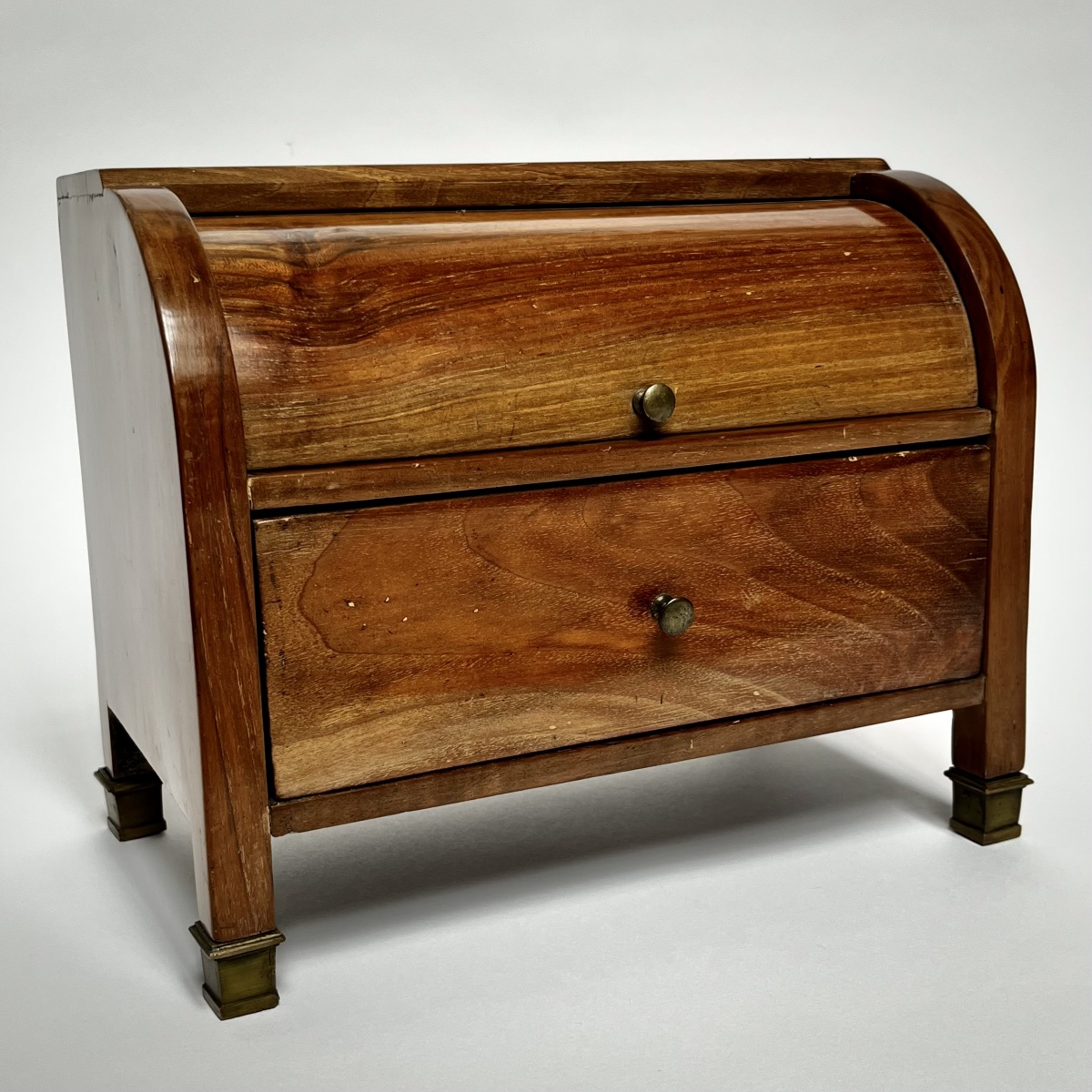 Cylinder Desk, 19th-century Light Mahogany Master's Desk, Folk Art, 19th Century -photo-2