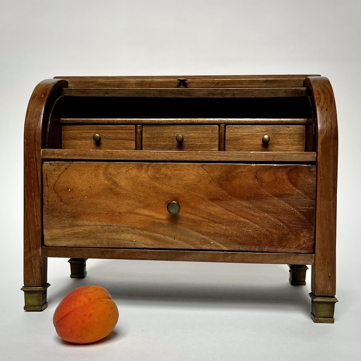 Cylinder Desk, 19th-century Light Mahogany Master's Desk, Folk Art, 19th Century -photo-3