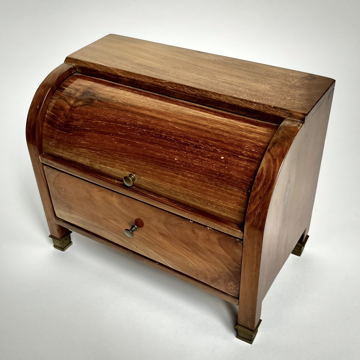 Cylinder Desk, 19th-century Light Mahogany Master's Desk, Folk Art, 19th Century -photo-7