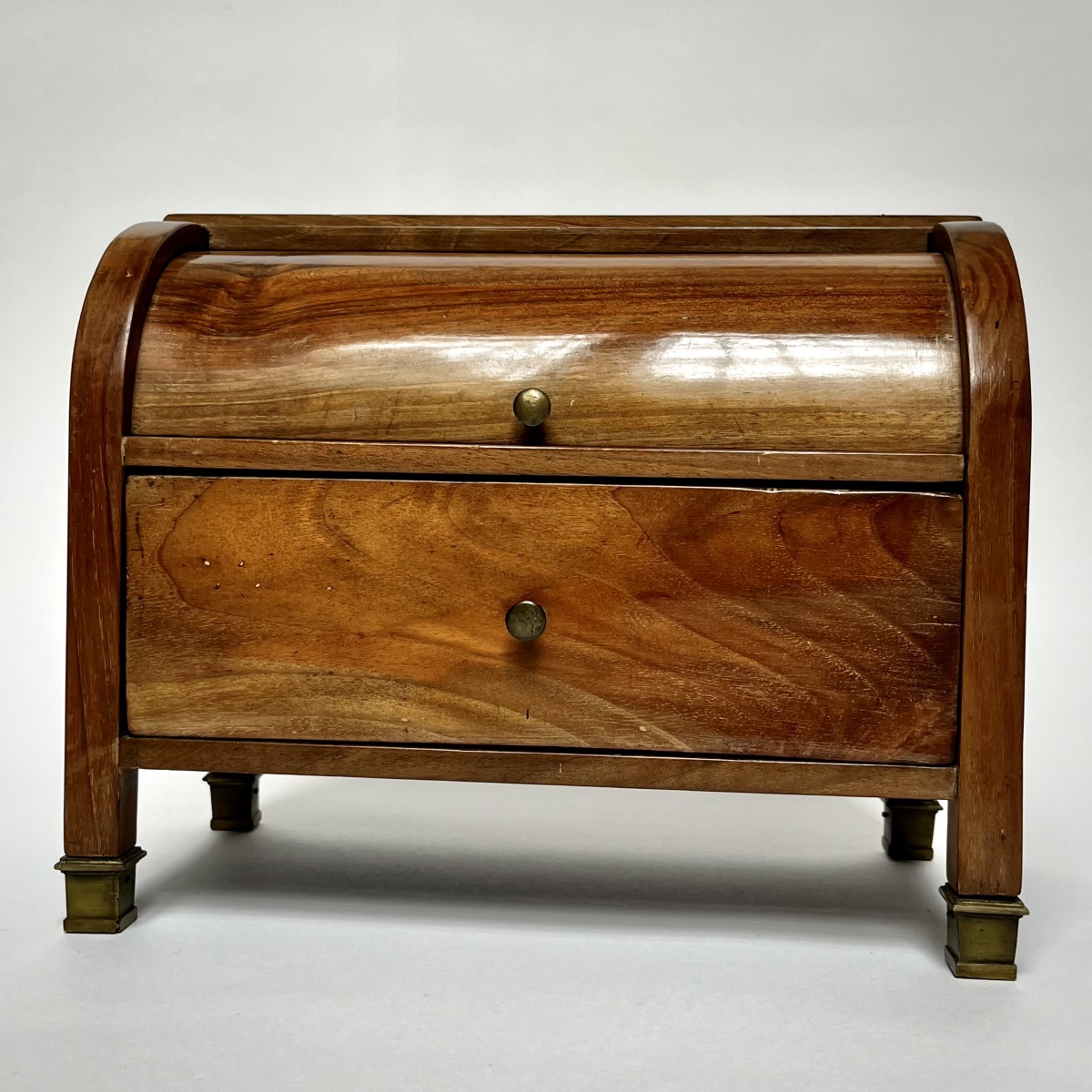 Cylinder Desk, 19th-century Light Mahogany Master's Desk, Folk Art, 19th Century -photo-8