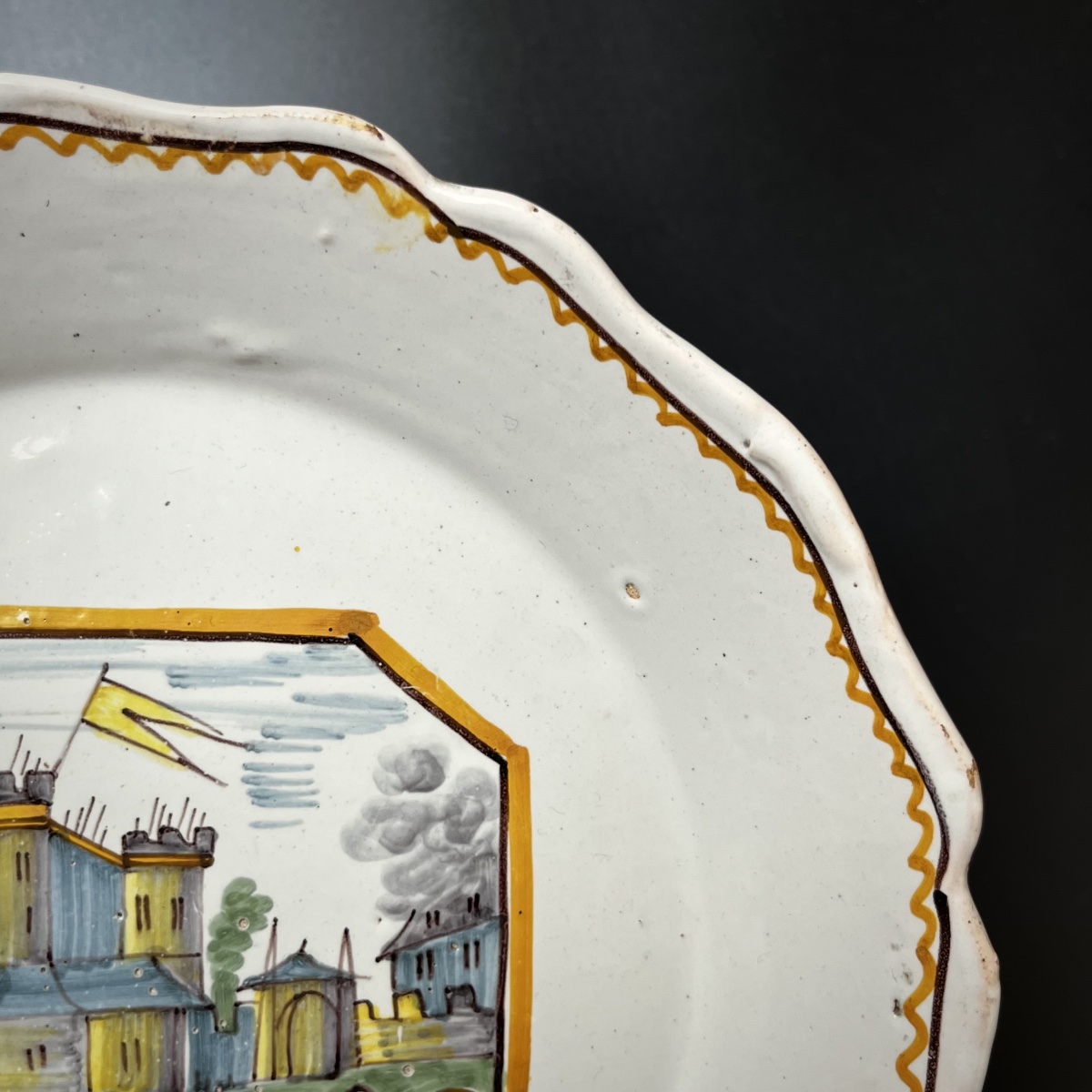 Assiette révolutionnaire "Prise de la Bastille" en faïence de Nevers, fin XVIIIe Révolution 18e-photo-3
