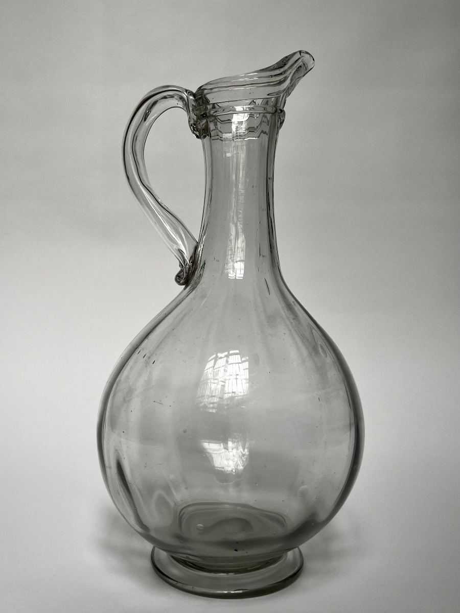 Énorme pichet à cidre normand en verre soufflé, fin XVIIIe début XIXe art populaire 18e 19e-photo-3
