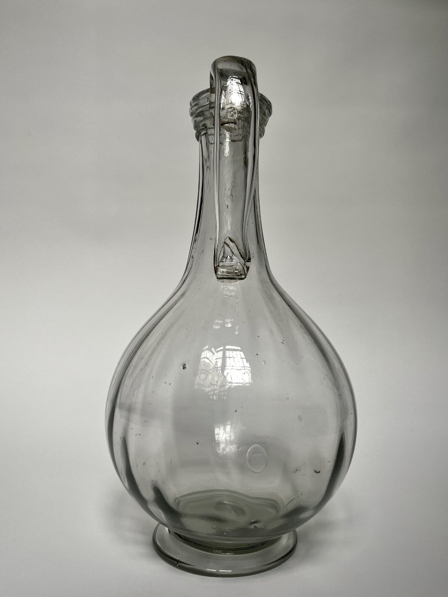 Énorme pichet à cidre normand en verre soufflé, fin XVIIIe début XIXe art populaire 18e 19e-photo-4