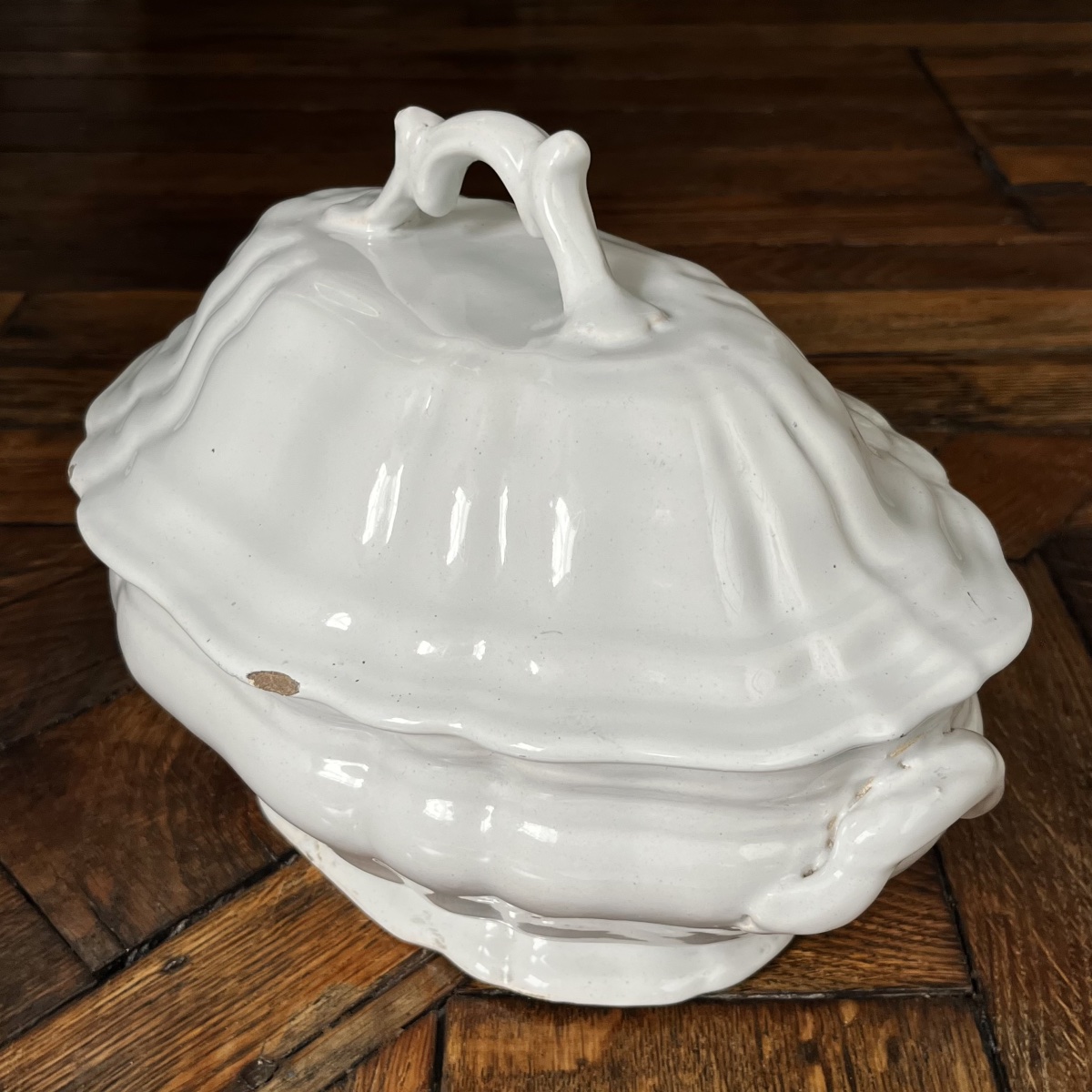 White Earthenware Soup Tureen From Moustiers Or The South Of France, 18th Century-photo-4