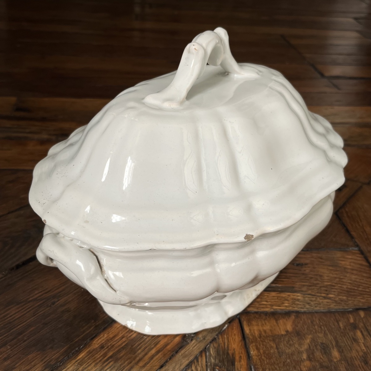 White Earthenware Soup Tureen From Moustiers Or The South Of France, 18th Century-photo-2