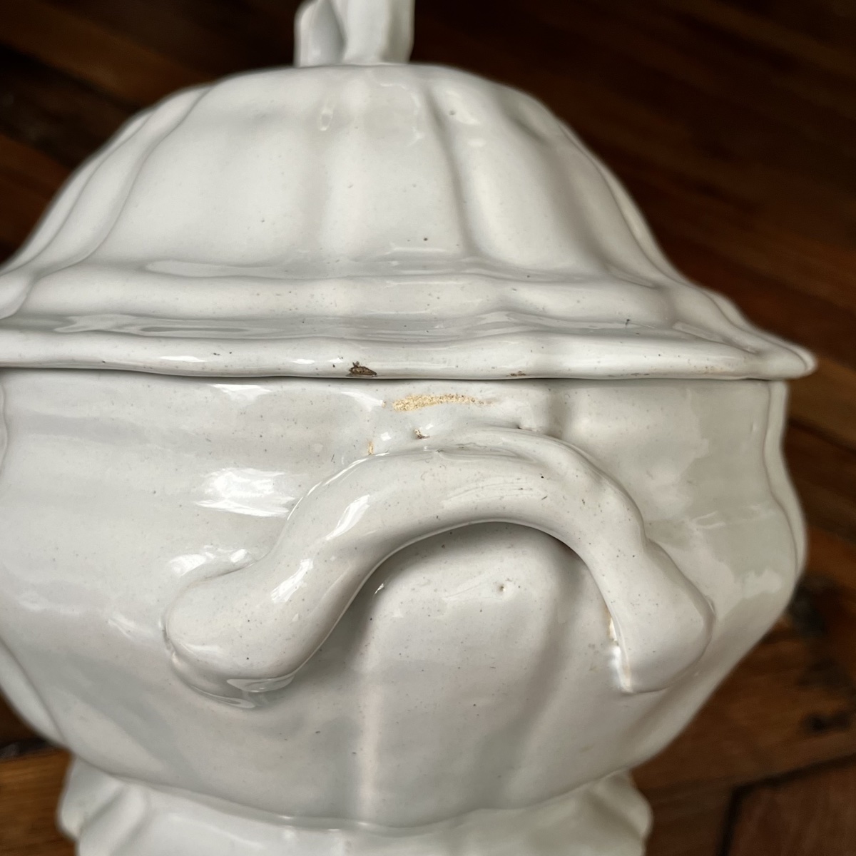 White Earthenware Soup Tureen From Moustiers Or The South Of France, 18th Century-photo-3