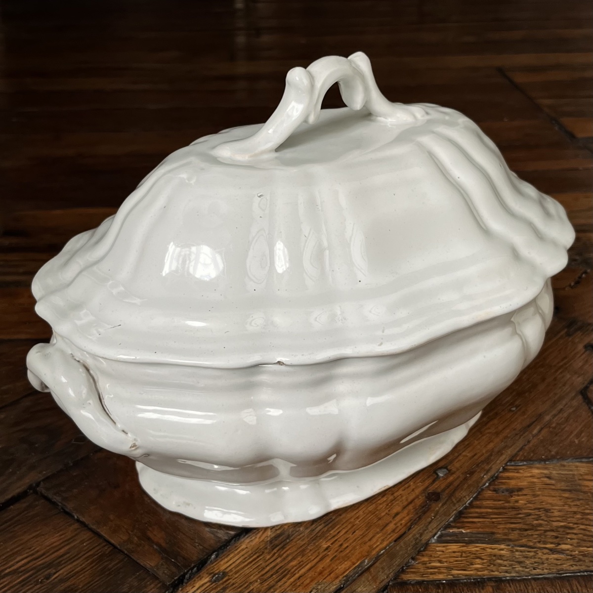 White Earthenware Soup Tureen From Moustiers Or The South Of France, 18th Century-photo-7