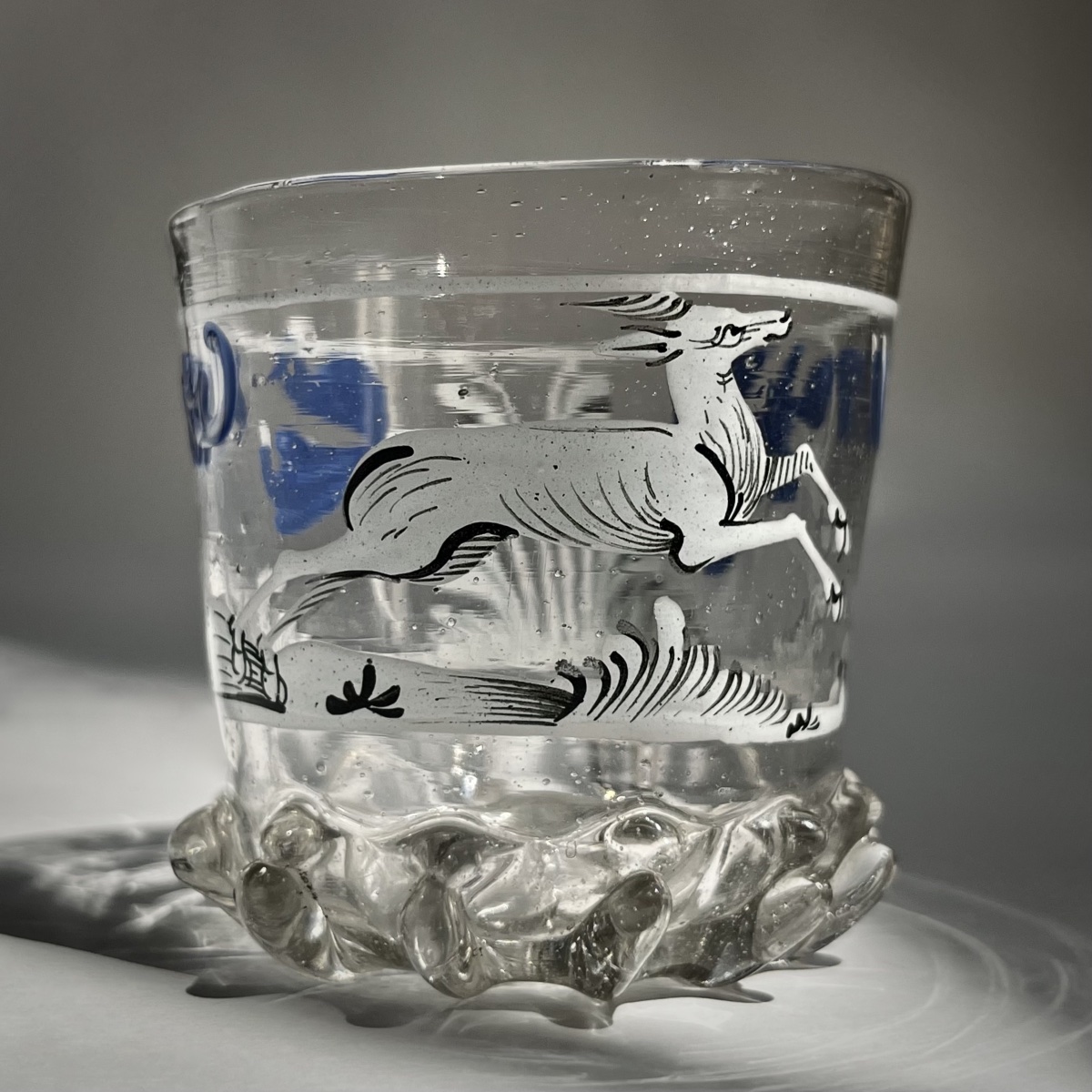 Enameled Glass Goblet, Circa 1700, Decorated With A Doe—germany, Switzerland, 18th Century