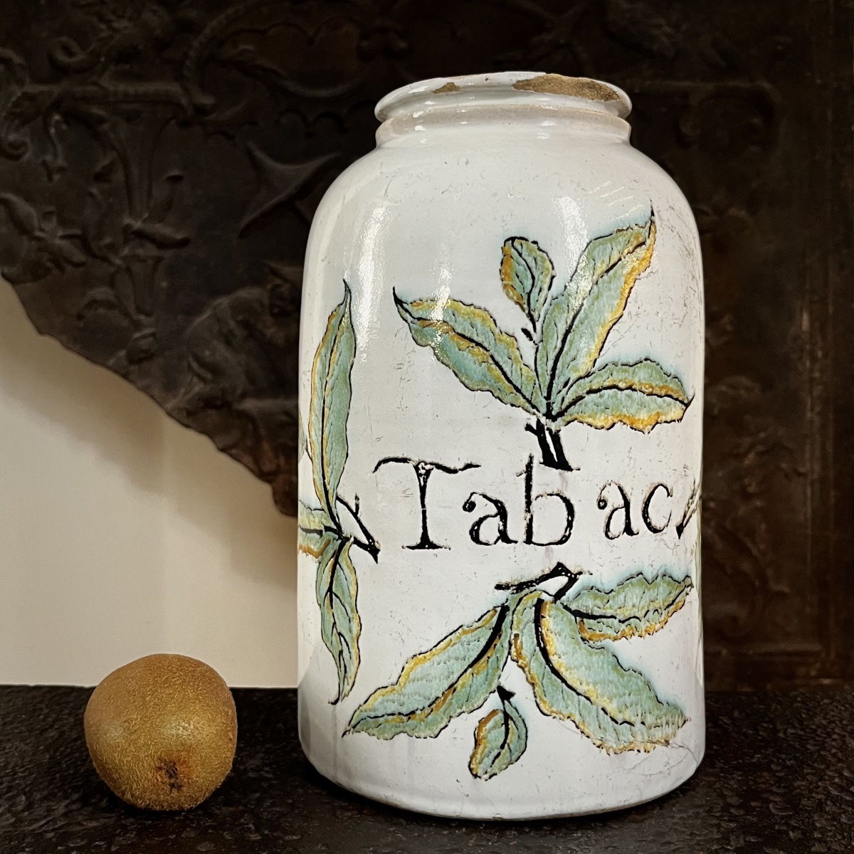 Important pot à tabac du XVIIIe siècle en faïence de Paris ou de Saint Omer, 18e -photo-7