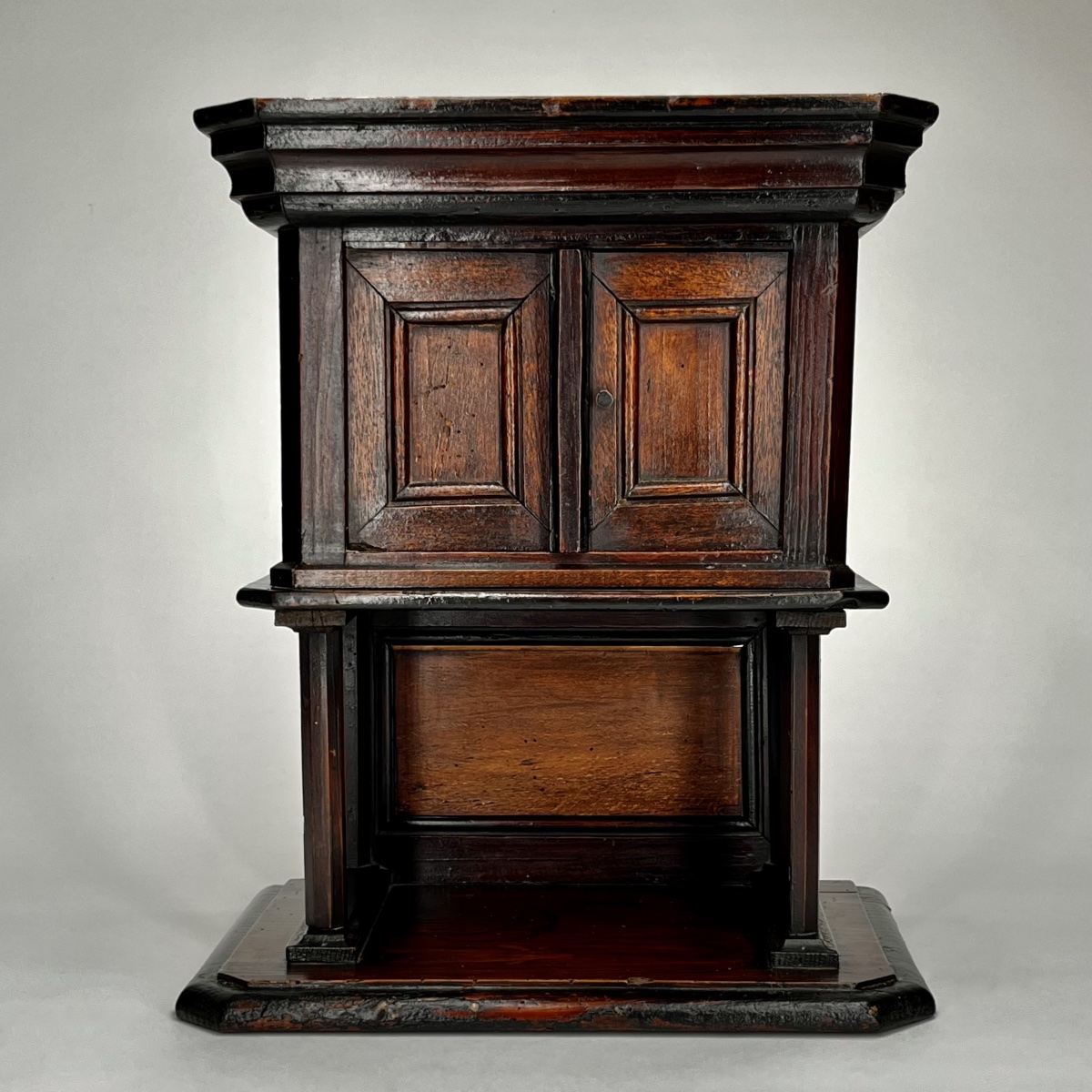 Two-part Cabinet / Miniature Cabinet—haute époque Style, 19th-century Folk Art-photo-2