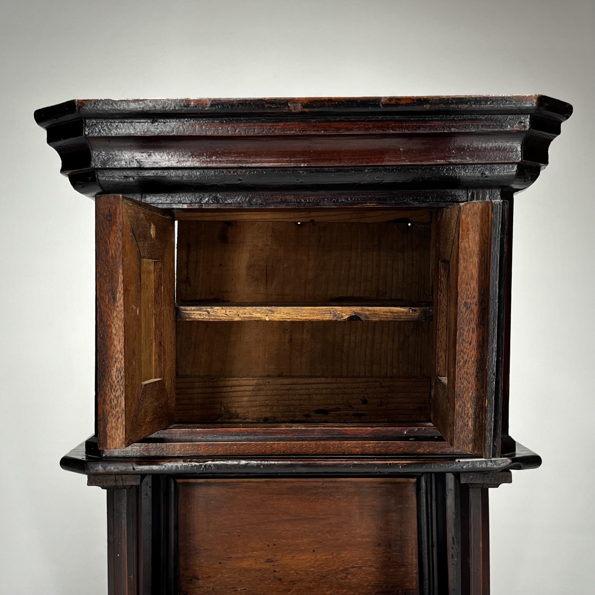 Two-part Cabinet / Miniature Cabinet—haute époque Style, 19th-century Folk Art-photo-4