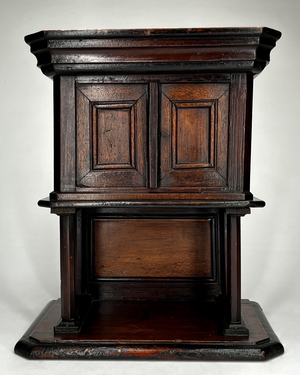 Two-part Cabinet / Miniature Cabinet—haute époque Style, 19th-century Folk Art-photo-3