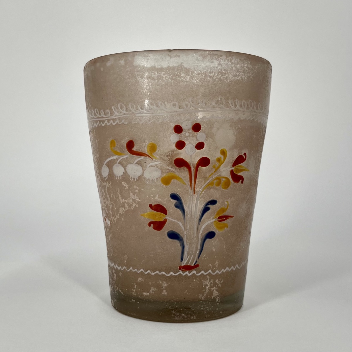 Enameled Glass Cup Dated 1759—flühli, Switzerland—18th Century-photo-2