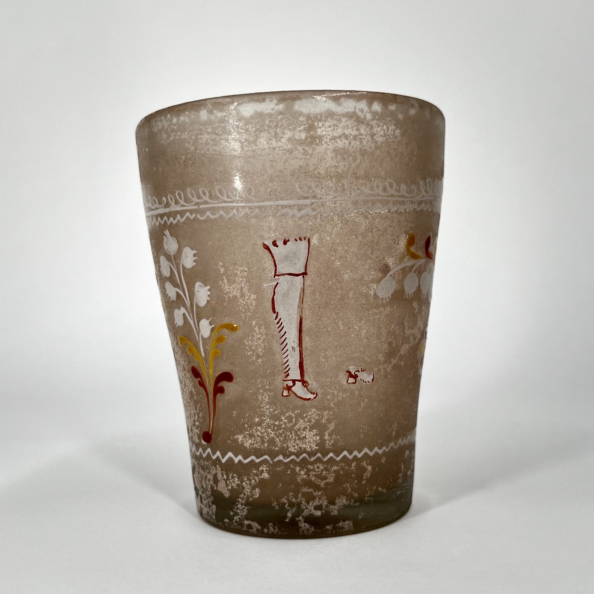 Enameled Glass Cup Dated 1759—flühli, Switzerland—18th Century-photo-3