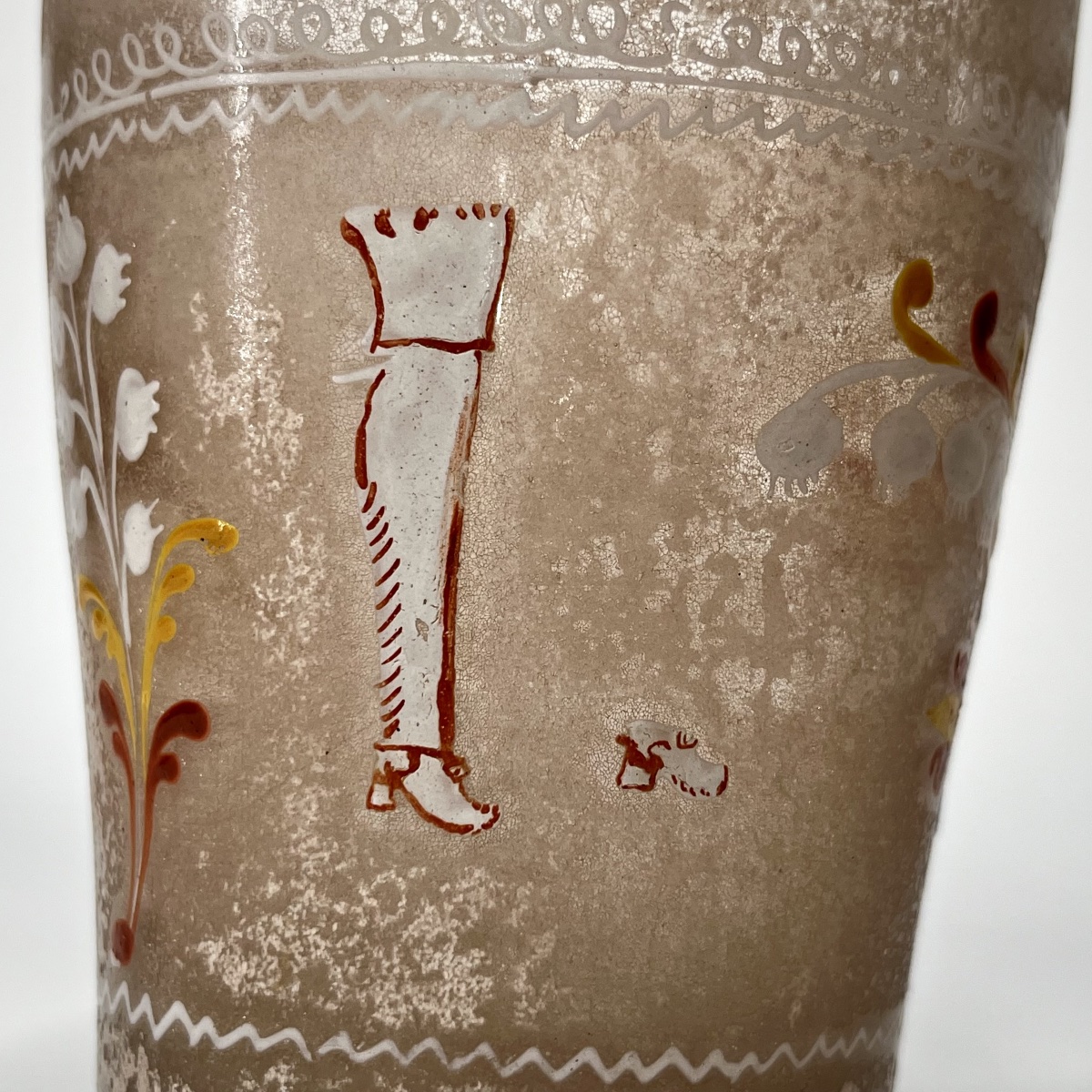 Enameled Glass Cup Dated 1759—flühli, Switzerland—18th Century-photo-2