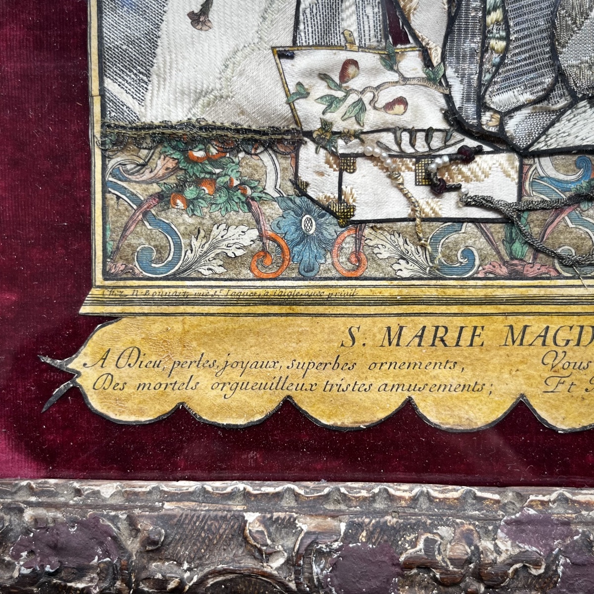 Gravure habillée Sainte Marie Madeleine XVIIIe siècle - chez Bonnart 18e-photo-2
