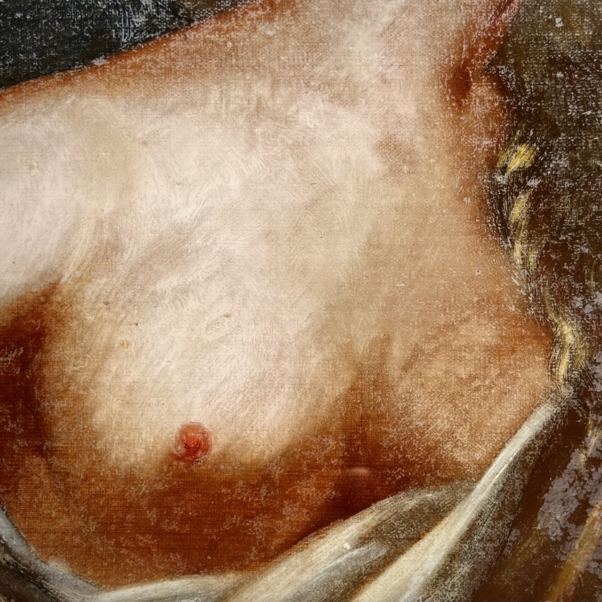 Portrait de jeune femme de profil – Flore ? Fin du XIXe siècle peinture 19e-photo-4