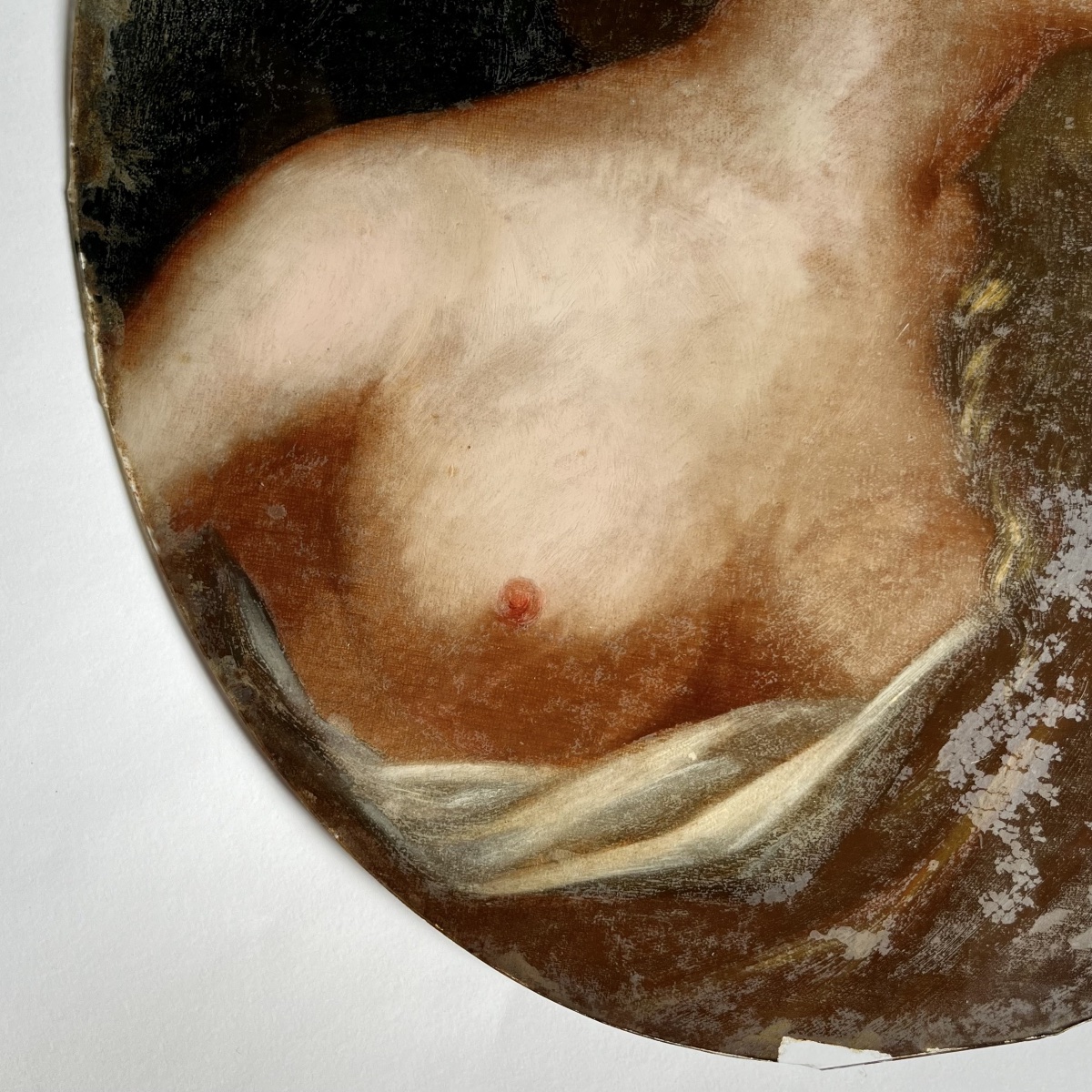 Portrait de jeune femme de profil – Flore ? Fin du XIXe siècle peinture 19e-photo-6