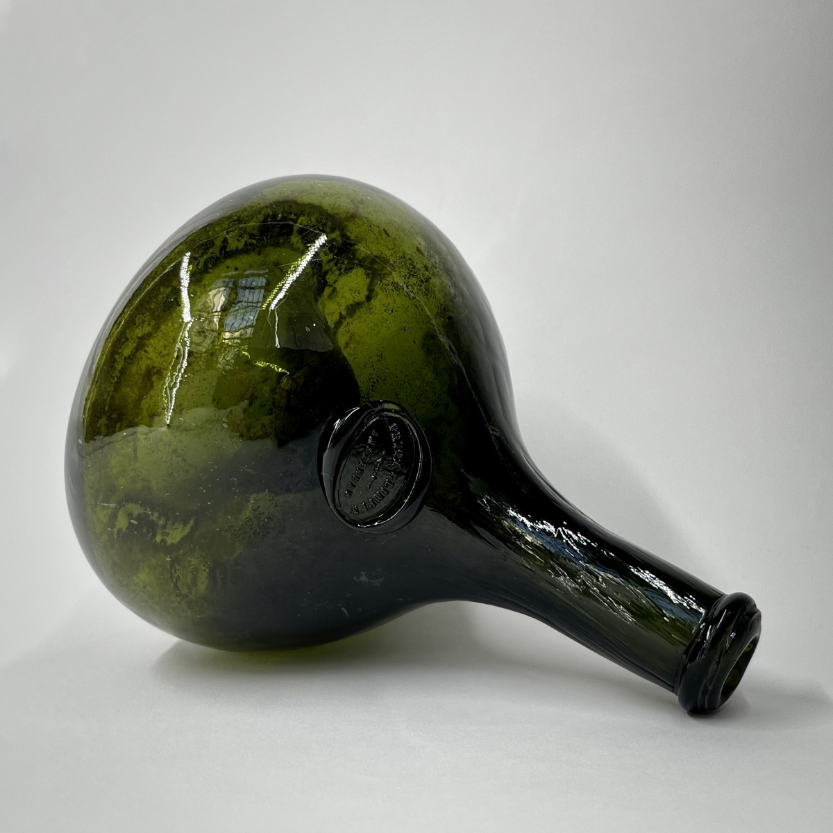 Hand-blown Glass Wine Bottle - Fritz Glimpfs, Amsterdam - 19th Century-photo-3
