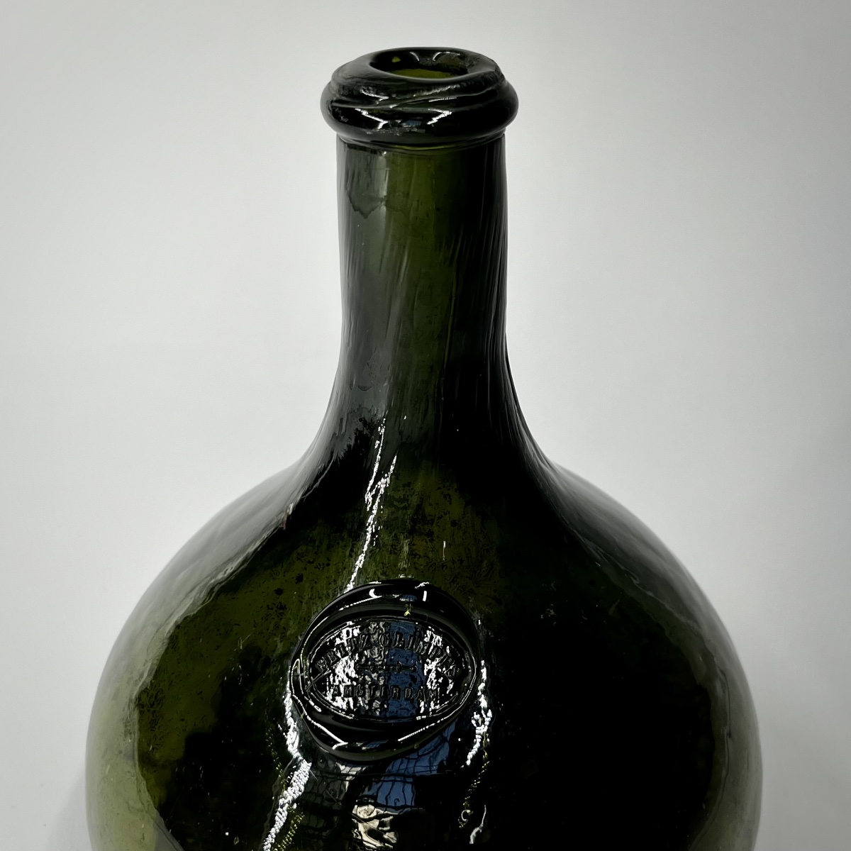 Hand-blown Glass Wine Bottle - Fritz Glimpfs, Amsterdam - 19th Century-photo-4