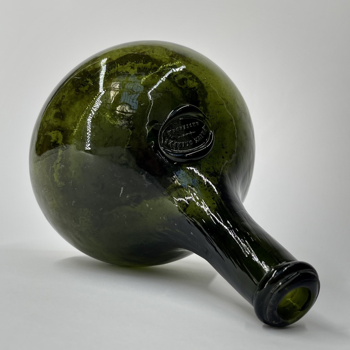 Hand-blown Glass Wine Bottle - Fritz Glimpfs, Amsterdam - 19th Century-photo-2