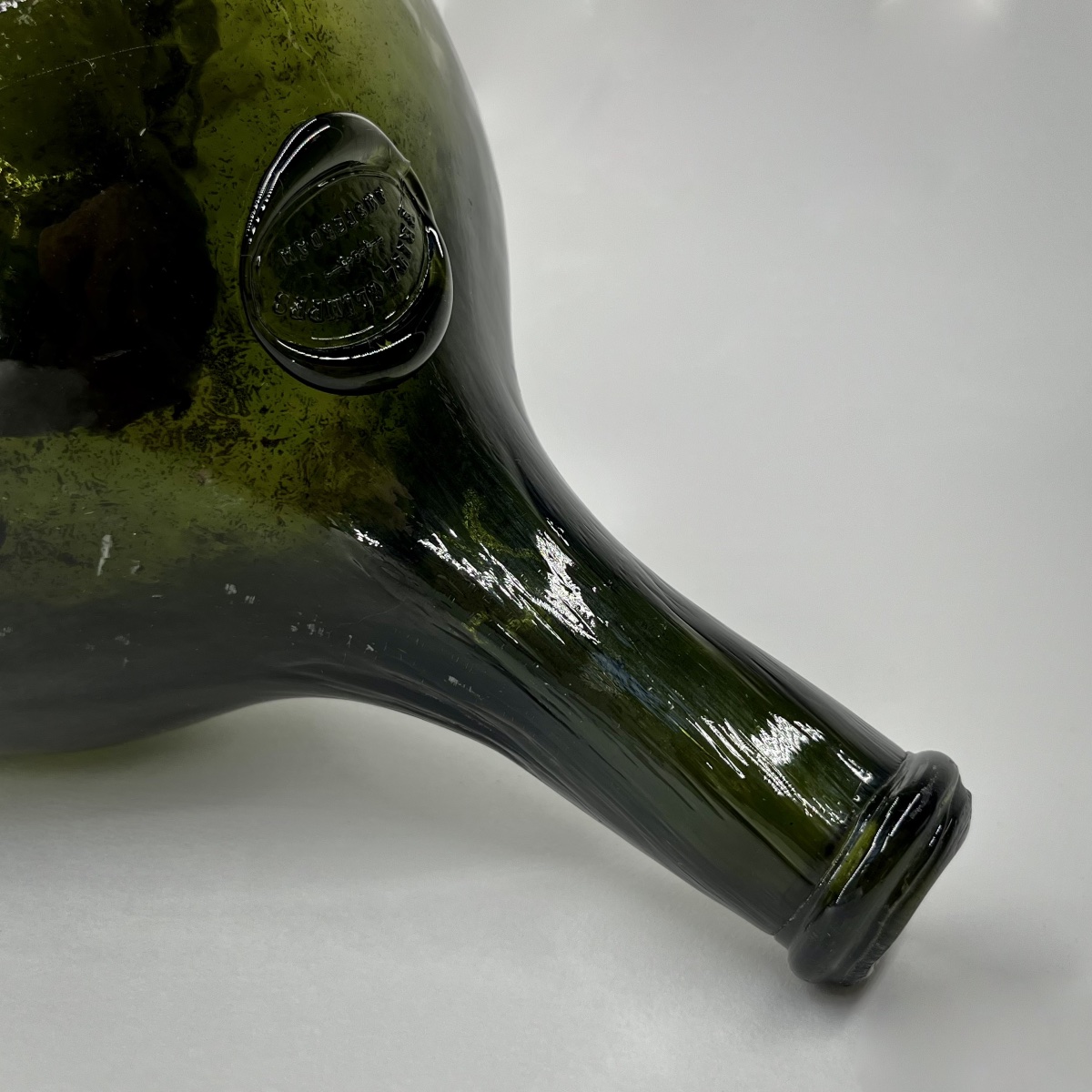 Hand-blown Glass Wine Bottle - Fritz Glimpfs, Amsterdam - 19th Century-photo-4