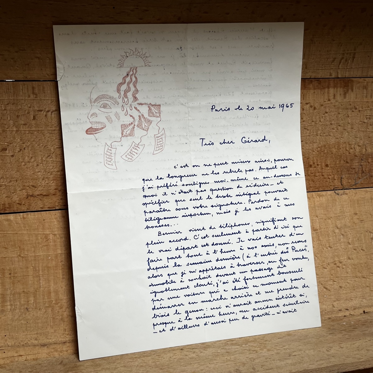 André Breton - Signed Autograph Letter To Gérard Legrand - May 1965 - Surrealist Manuscript-photo-2